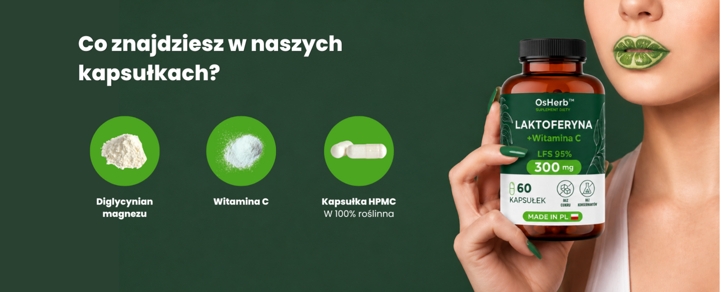 OsHerb Laktoferyna + Witamina C LFS 95% 300 mg
