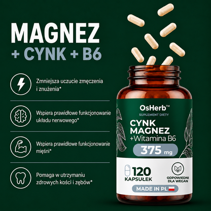 Magnez + Cynk + Witamina B6