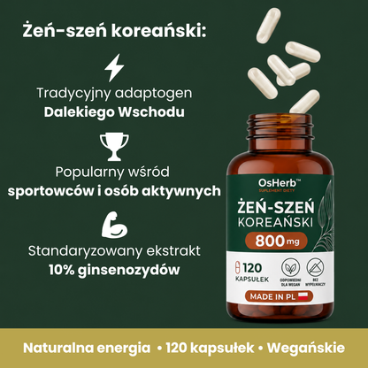 OsHerb Żeń-szeń Koreański Panax Ginseng 800 mg