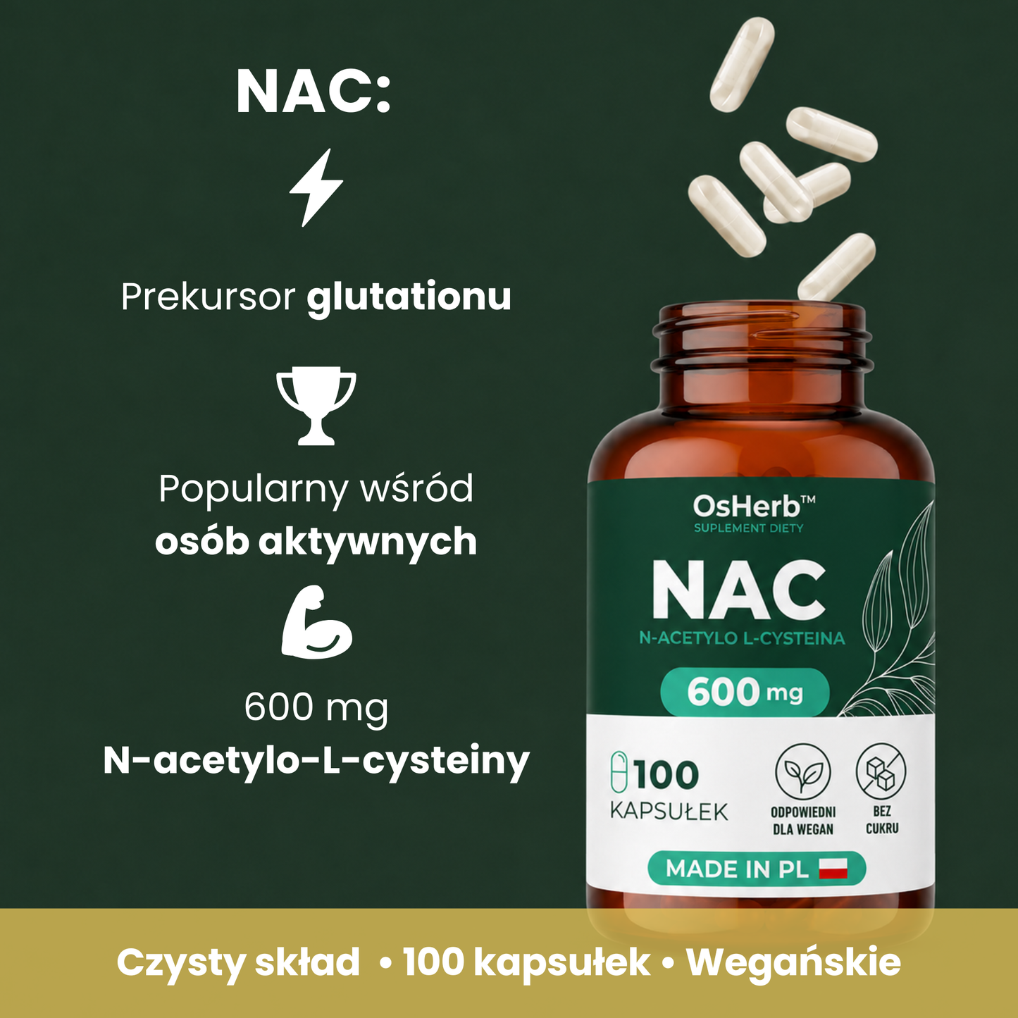 OsHerb NAC N-Acetylo-L-Cysteina 600 mg