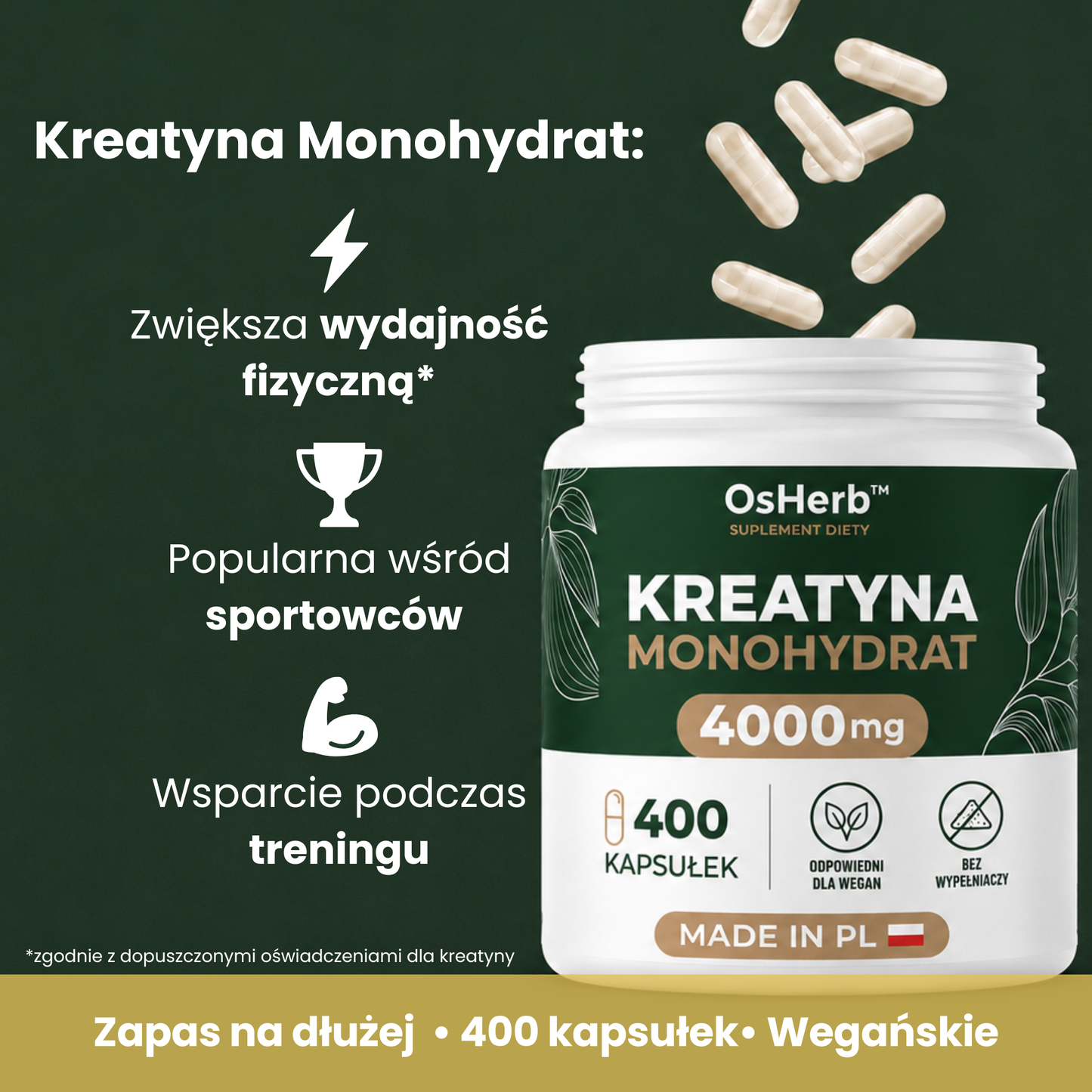 OsHerb Kreatyna Monohydrat 4000 mg