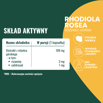 OsHerb Rhodiola Rosea Różeniec Górski  100 mg 3% Rozawin