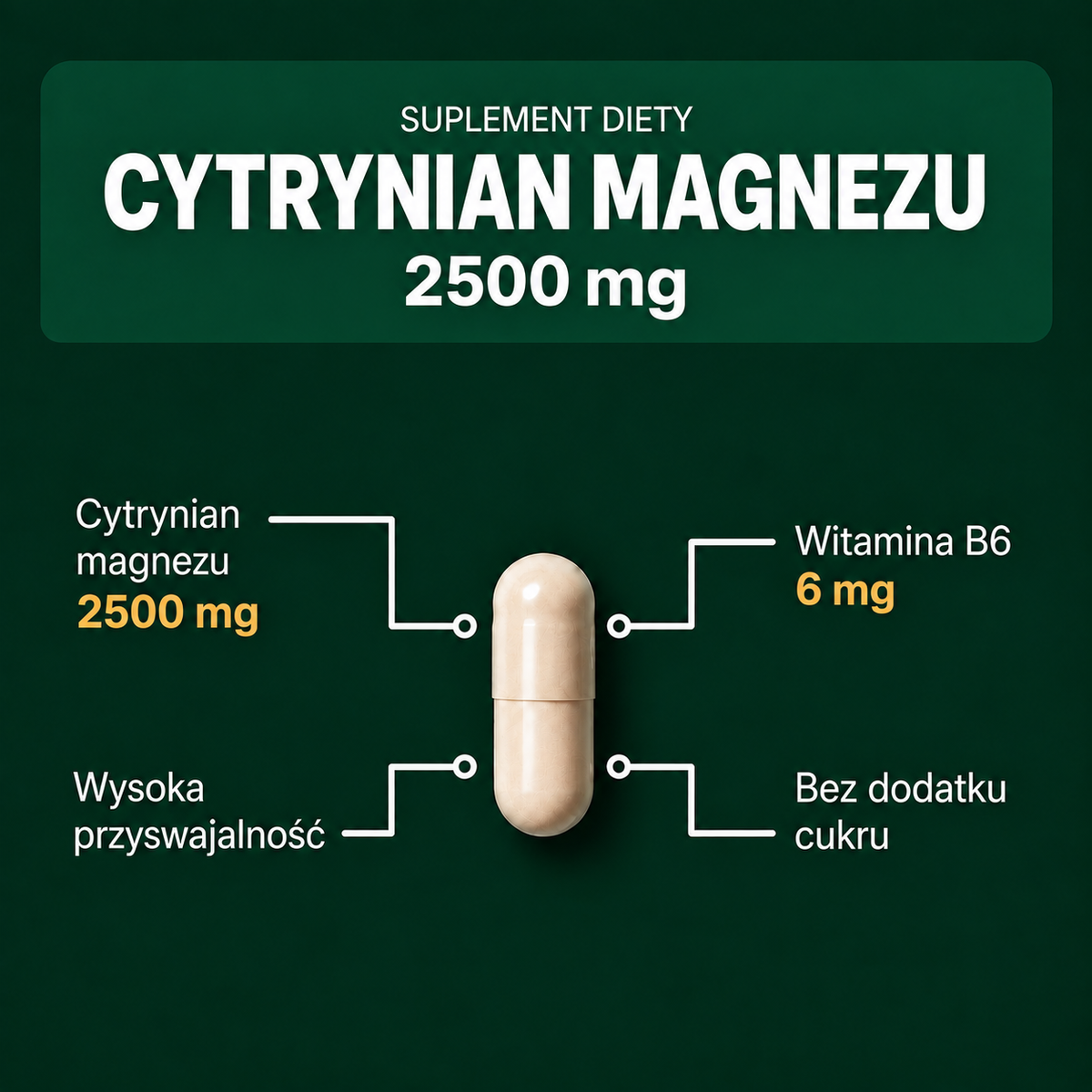 Cytrynian Magnezu 2500 mg
