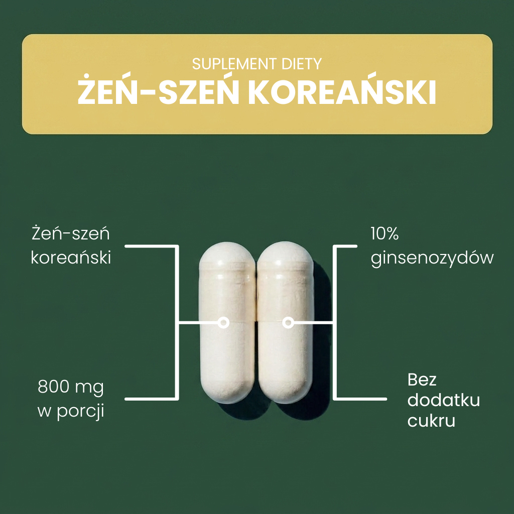 OsHerb Żeń-szeń Koreański Panax Ginseng 800 mg