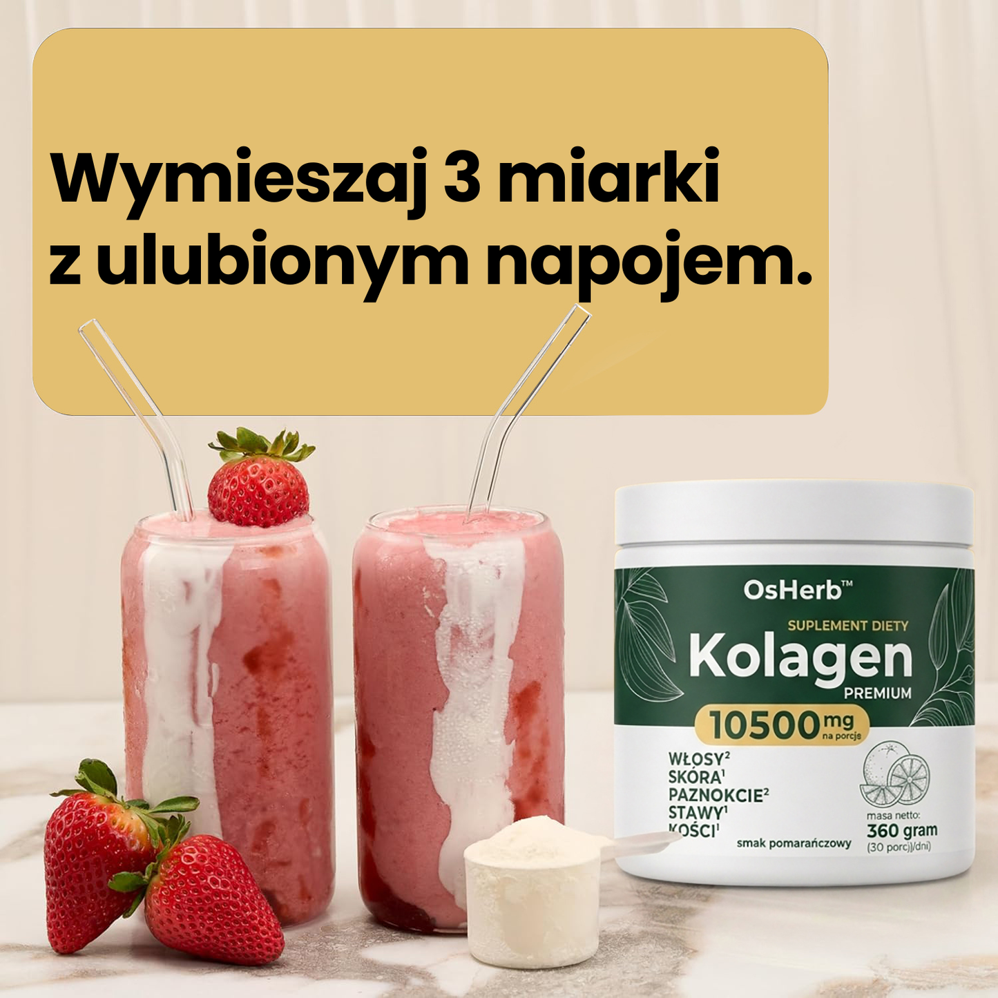 OsHerb Kolagen Wołowy Pomarańczowy  10500 mg