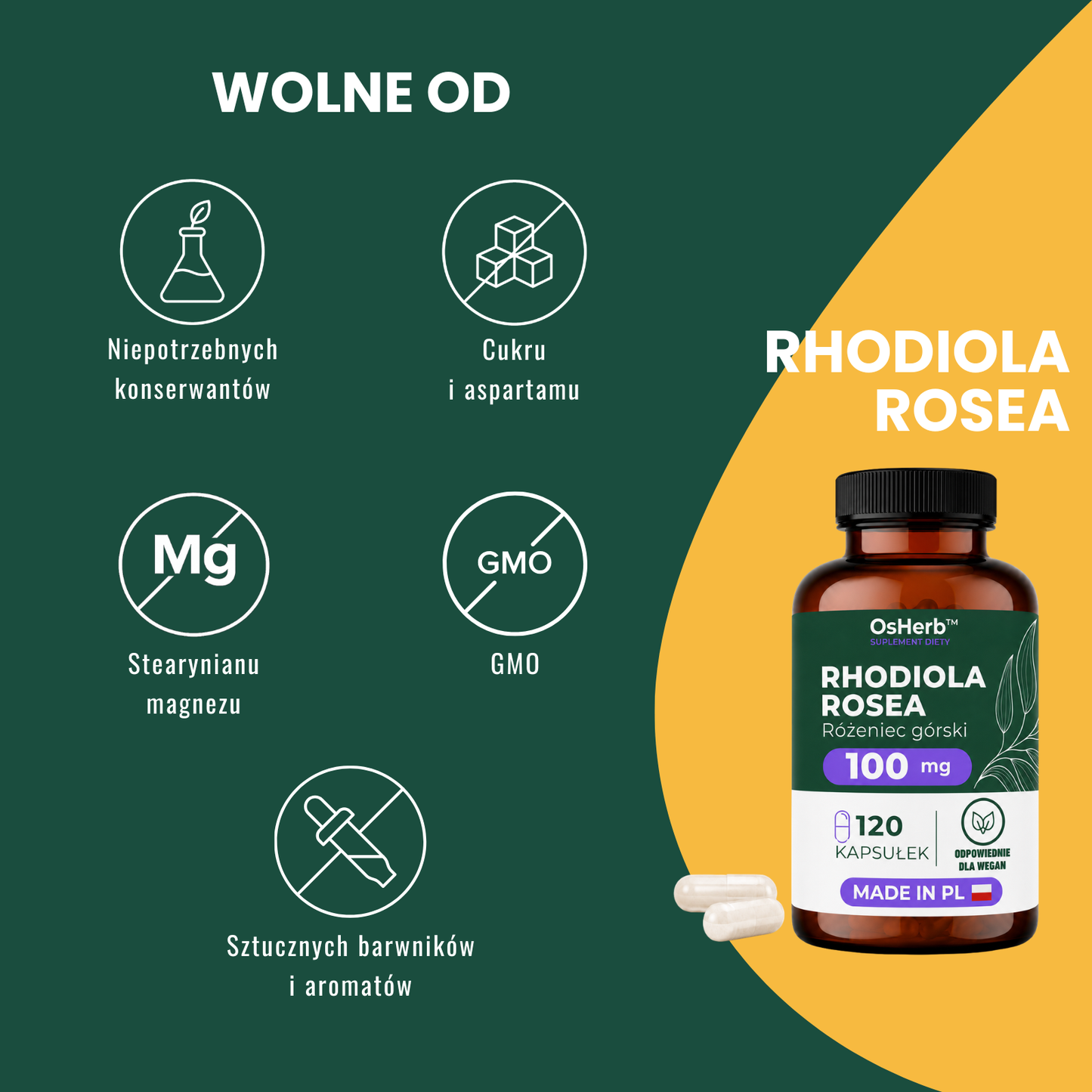 OsHerb Rhodiola Rosea Różeniec Górski  100 mg 3% Rozawin