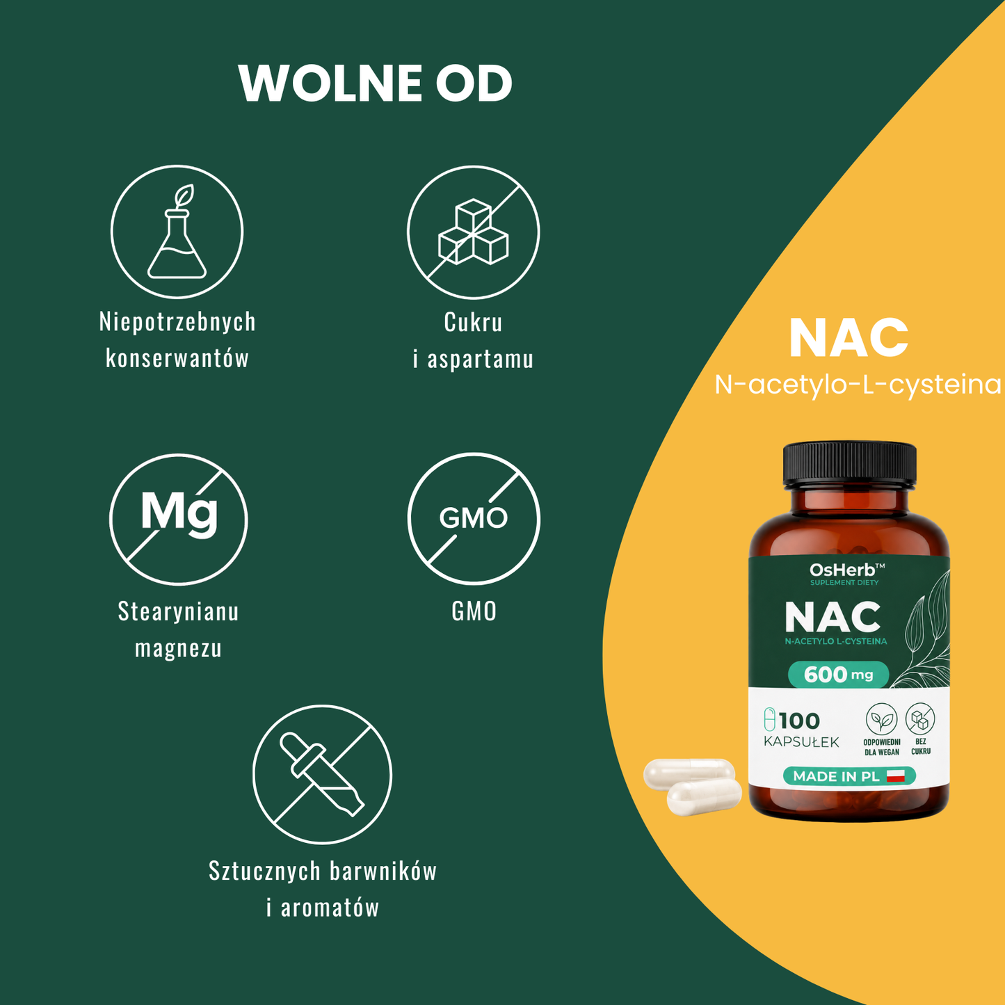 OsHerb NAC N-Acetylo-L-Cysteina 600 mg