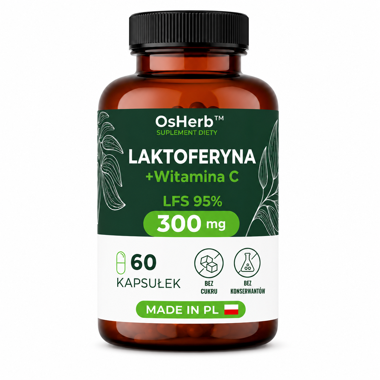 OsHerb Laktoferyna + Witamina C LFS 95% 300 mg