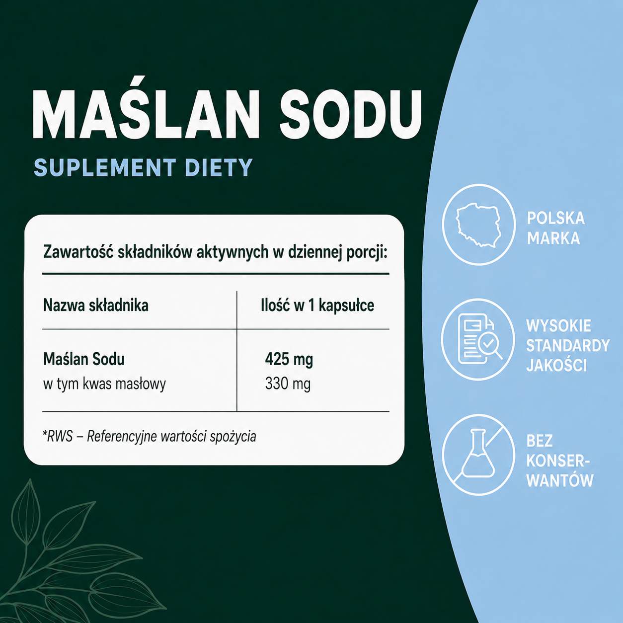 OsHerb™ Maślan Sodu Otoczkowany 425 mg
