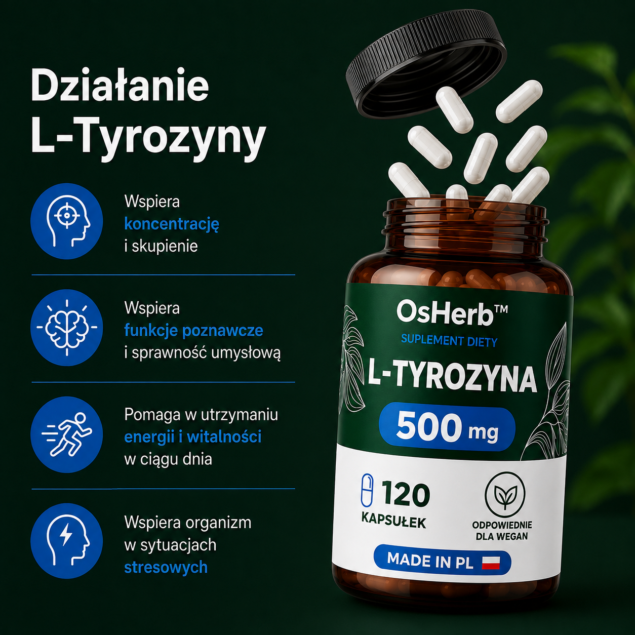OsHerb L-Tyrozyna 500 mg