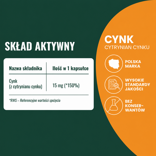 OsHerb Cynk Cytrynian Cynku 15 mg
