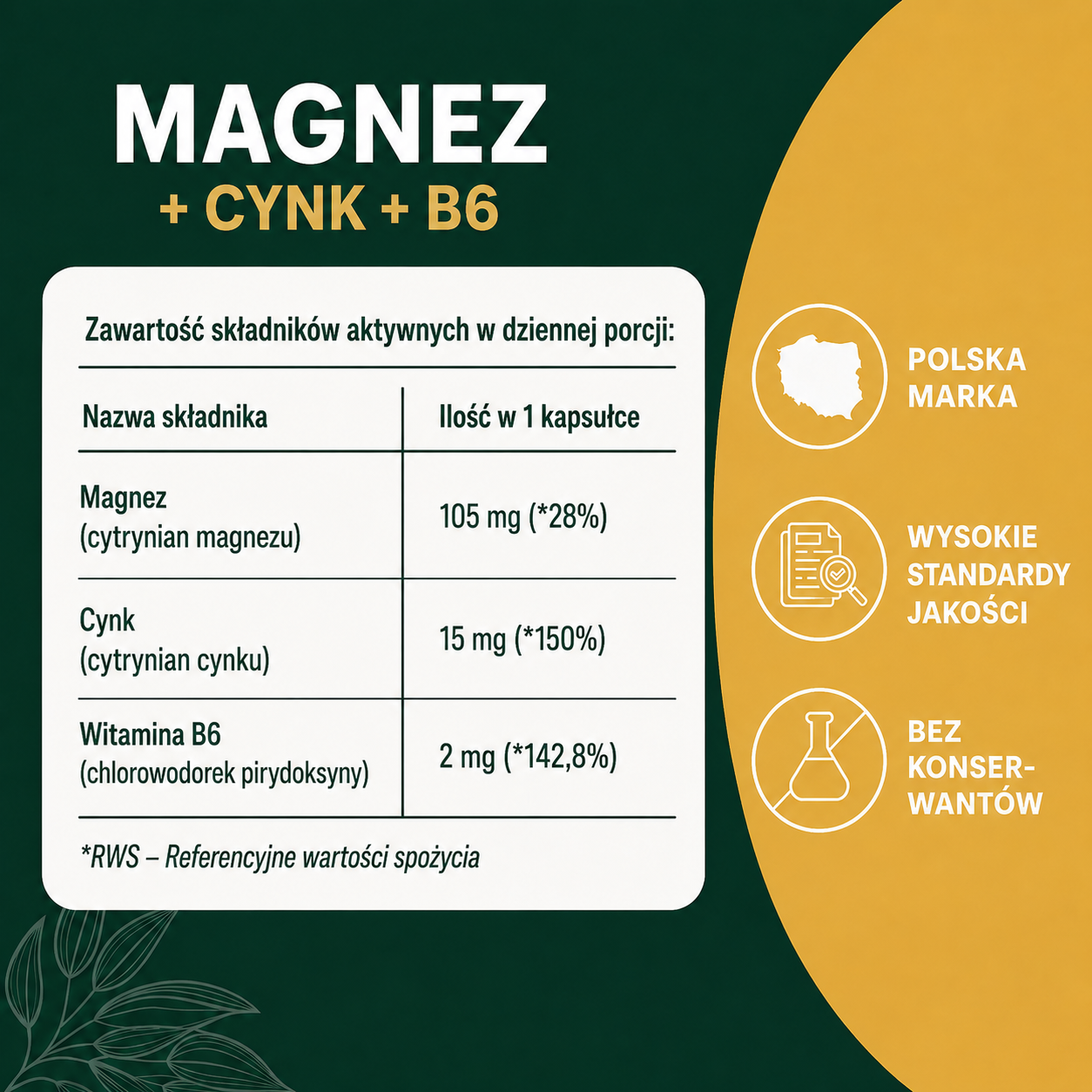 OsHerb Magnez + Cynk + Witamina B6