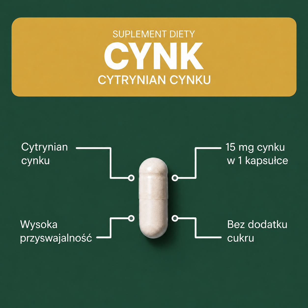 OsHerb Cynk Cytrynian Cynku 15 mg