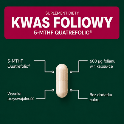 OsHerb Kwas Foliowy 5-MTHF Quatrefolic® 600 µg