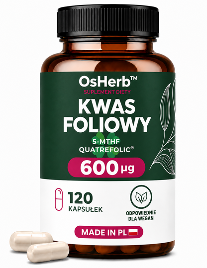 OsHerb Kwas Foliowy 5-MTHF Quatrefolic® 600 µg